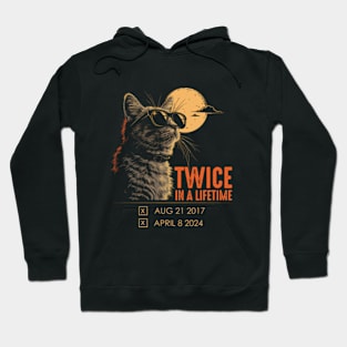 Twice In A Lifetime Total Solar Eclipse 2024 Cat Hoodie